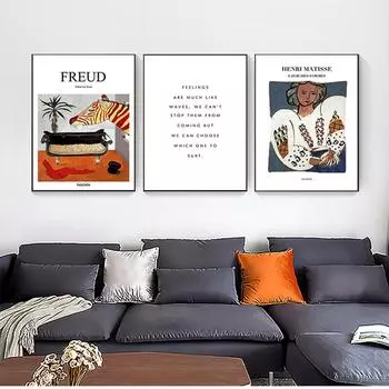 Холст Настенное искусство для комнаты и офиса Декор Французский Фрейд Анри Матисс Английское письмо Женский портрет Современная декоративная картина 21cm30cm NoFrame