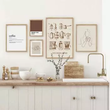 Холст плакат и принт винтажная машина методы приготовления кофе фотографии настенный художественный декор для кафе, салона, столовой, бара, домашний декор 21x30cm No Framed