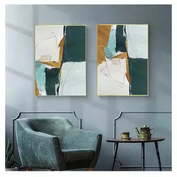 Холст Плакат Красочные Настенные Картины Печати Настенные Панно для Гостиной Спальни Домашний Декор Современные Абстрактные Линии Золотой Фольги 21cm30cm NoFrame