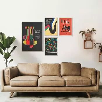 Холст Плакат Музыкальный Инструмент Гитара Джаз Современный Стиль Печать Холст Настенная Живопись Музыка Подарки Скандинавский Декор Для Дома Картина 21x30cm No Framed