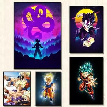 Холст Плакат SSJ Wukong Подвесной Гостиная Модульная Картина Детская Спальня Украшение Современный Дом 21cm30cm NoFrame