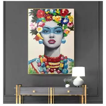 Холст, плакаты и принты, скандинавское настенное художественное изображение для гостиной, домашний декор, платье, африканская женщина, Cuadros 21cm30cm NoFrame