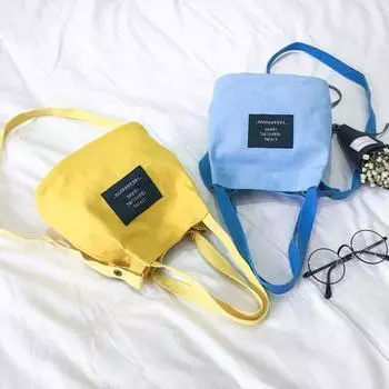 Холст с буквенным принтом через плечо, большая вместительная женская сумка через плечо, подарок жёлтый