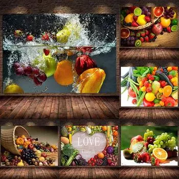 Холст с фруктами и принтами, постеры и принты с овощами, украшение дома для кухни, ресторана, гостиной, Cuadros, без рамы 21x30cm No Framed