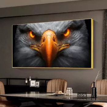 Холст с изображением орла на стене, картины с животными, постеры и принты для гостиной, домашний декор Cuadros, без рамки 20*40cm No Frame