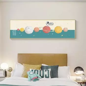 Холст с изображением скандинавских космических путешествий, постеры и принты, милые детские настенные художественные картины с героями мультфильмов для гостиной, спальни, детские украшения 20*40cm