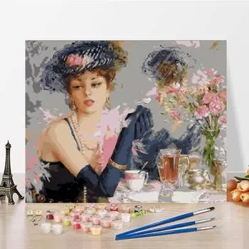 Холст Украшение дома DIY Краска по номерам Художественные цифры Картина маслом Цифровая картина маслом 40x50cm no frame