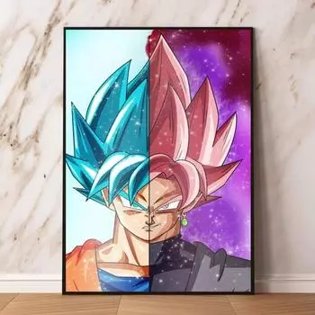 Холст высокой четкости, печать, Сайян, детская экшн-кукла, наклейка на стену, детский подарок, высокое качество 21cm30cm NoFrame