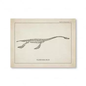 Холст Живопись Скандинавские Постеры и Принты Винтажный Скелет Динозавра Палеонтология Настенное Искусство Настенные Картины Для Мальчика Детская Комната Декор 21cm30cm NoFrame
