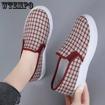 Холстовая обувь Старая Пекинская тканевая обувь Повседневная удобная обувь Нескользящая женская обувь с мягкой подошвой 35 красный