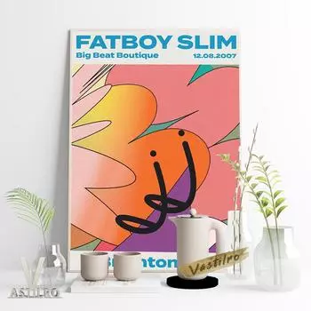 Холстовый постер Fat Boy Slim Big Beat Boutique Gig Tour, популярная музыка 21cm30cm NoFrame