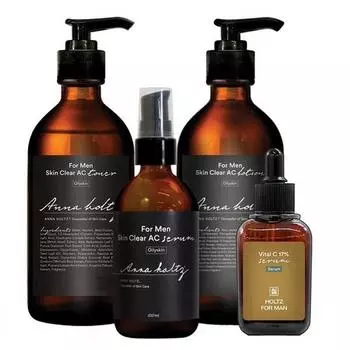 Holtz for Men Men s Intensive Care 4-Piece Set Skin Clear Toner Lotion Essence Vitamin Serum Men s Cosmetics, 1 Piece