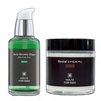 Holtz for Men Ультра-сильный крем для улучшения упругости кожи, против морщин, 2-компонентный, восстанавливающий сывороточный крем 431336, 1 шт.