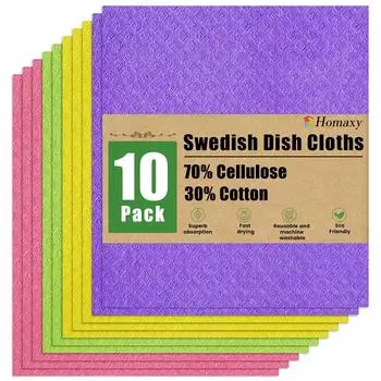 Homaxy 10 шт. Волшебная салфетка для мытья посуды, губка, кухонное полотенце, многоразовое полотенце для мытья посуды, впитывающая салфетка для кухни, вафельная салфетка для мытья посуды
