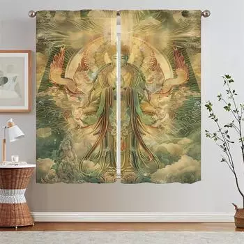 Дом и декор Shancai Tong Cover Curtain для детской комнаты Рождественские шторы по акции Бесплатная доставка Комплект из 2 штор W50xH70cmx2pcs-CL