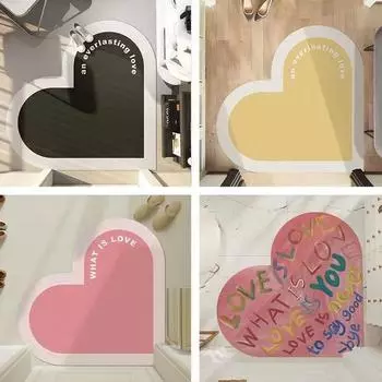 Home Bathroom Love Mat Soft Diatom Mud Absorbent Mat Non-slip Quick Dry Bathroom Bathroom Entry Mat 60 * 60cm (soft diatom mud)