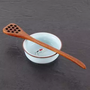Home Cooking Long Handle Saver Wooden Drizzler Stirrer Mixing Stick Spoon Honey Dipper brown