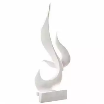 Home Dcor Fire Shape Table Decorating Matte Finish Ceramic Figures - (White)