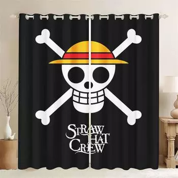 Home Decor Living Room Curtains Bathroom Curtain Balcony Screen Living Room Bedroom Perforated Cartoon Cute Blackout 100x140cm&Grommet Top