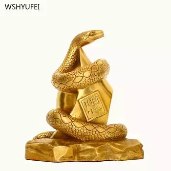 Home decoration accessories Metal snake Feng Shui ornaments mascot Office decorations metal handicrafts Zodiac Snake 1pcs