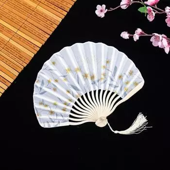 Home Decoration Gift Bamboo Craft Sea Shell Shape Dance Fan Hand Fan Photography Prop Folding Fan 3