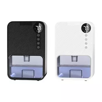 Home Dehumidifier Low Noise Large Capacity Energy Saving Transparent Auto Shut Off Portable for Bedroom Basement Study Office RV чёрный