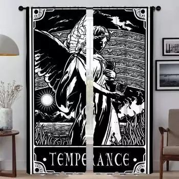 Home Interior Curtains for Living Room Deadly Tarot The Sun Tin Sign Shades Blackout Curtain Kitchen Curtains 2 Pieces Partition W50xH70cmx2pcs-CL