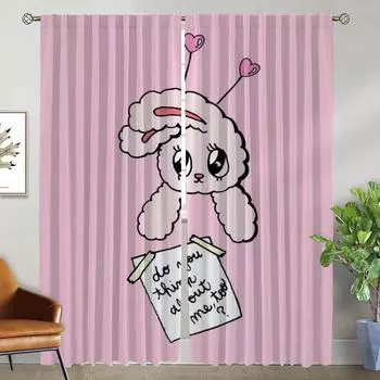 Home Interior Curtains for Living Room EstherBunnyS Halloween Decoration Tulle for Bedroom Partition Window Curtain Shades Child W50xH70cmx2pcs-CL