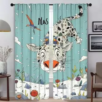 Home Interior Curtains for Living Room Makrod Forest Partition Halloween Decoration Blackout Curtain for Room 2 Panel Shades W50xH70cmx2pcs-CL