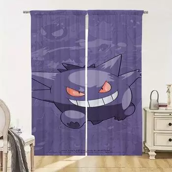 Home Interior Kitchen Curtains for Living Room 2 Pieces Blackout Curtains Door Curtain P-pokemon-n Partition Bedroom Decoration W50xH70cmx2pcs-CL