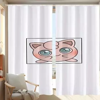 Home Interior Kitchen Curtains for Living Room 2 Pieces Blackout Curtains Door Curtain Pokemon Bedroom Decoration Partition W50xH70cmx2pcs-CL