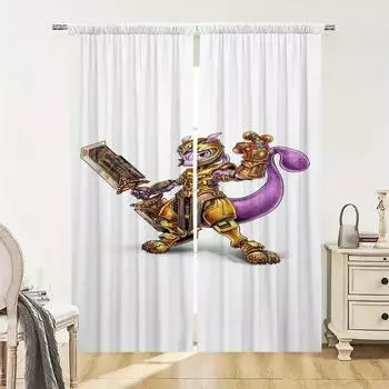 Home Interior Kitchen Curtains for Living Room 2 Pieces Blackout Curtains Door Curtain P-pokemon-n Partition Bedroom Decoration W50xH70cmx2pcs-CL
