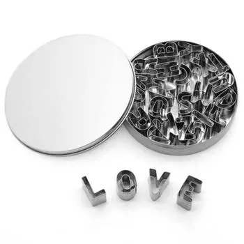 Home Kit 26Pcs Alphabet Letters Biscuit Cookie Fondant Cake Baking Mold Cutter Mould Tool серебряный