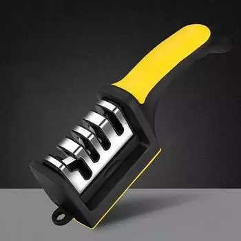 Home kitchen knife sharpener, whetstone gadget, multi-functional portable knife sharpener with handle for outdoor camping L