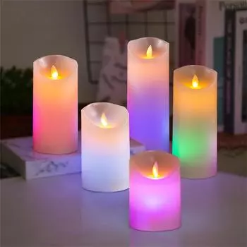 Home LED lights electronic candles LED candle decorations LED simulation candles complete set of remote control timers Christmas теплый белый