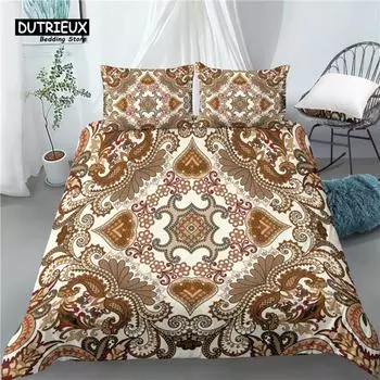 Роскошное 3D постельное белье с принтом пейсли в стиле бохо для дома, 2/3 предмета, мягкий пододеяльник и наволочка, детский постельный комплект, размер Queen и King, размер EU/US/AU EU single(135x200cm)