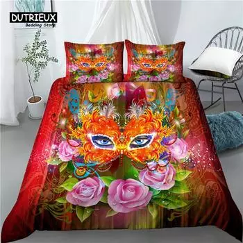 Home Living Luxury 3D Bright Abstract Print 2/3Pcs Comfortable Duvet Cover PillowCase Bedding Set Queen and King AU/EU/US Size EU single(135x200cm)