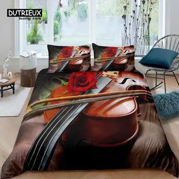 Home Living Luxury 3D Cello Bedding Set Duvet Cover Set Pillowcase Kids Bedding Set Queen and King EU/US/AU/UK Size 150x200cm 3pcs