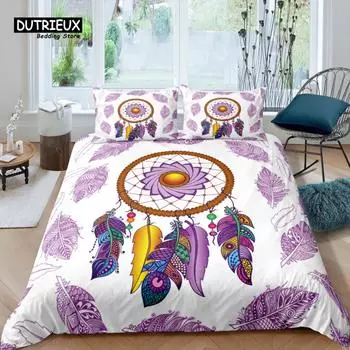 Home Living Luxury 3D Dreamcatcher Bedding Set Comfortable Duvet Cover Set Kids Bedding Set Queen and King EU/US/AU/UK Size EU single(135x200cm)