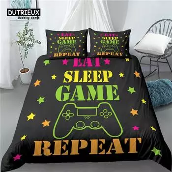 Home Living Luxury 3D Gamepad Print 2/3Pcs Comfortable Duvet Cover PillowCase Bedding Sets Queen and King EU/US/AU Size EU single(135x200cm)