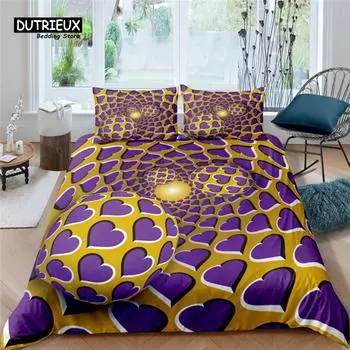 Home Living Luxury 3D Heart Bedding Set Comfortable Duvet Cover Set Kids Bedding Set Queen and King EU/US/AU/UK Size US Queen(228x228cm)