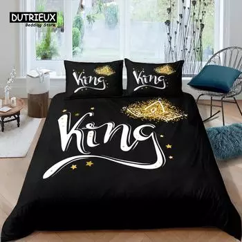 Home Living Luxury 3D King Bedding Set Queen Duvet Cover Set Pillowcase Kids Bedding Set Queen and King EU/US/AU/UK Size EU single(135x200cm)