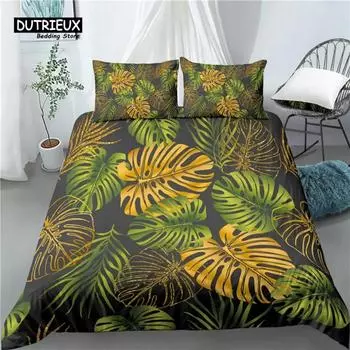 Home Living Luxury 3D Leaves Print 23Pcs Comfortable Duvet Cover PillowCase Bedding Sets EUUSAU Size 70x133cm 2pcs