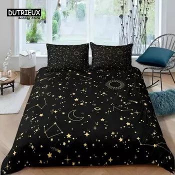 Home Living Luxury 3D Night Sky Bedding Set Galaxy Duvet Cover Pillowcase Queen and King EUUSAUUK Size Comforter Bedding 70x133cm 2pcs