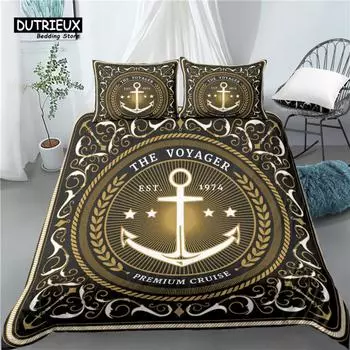 Home Living Luxury 3D Ocean Nautical Print 2/3Pcs Comfortable Duvet Cover PillowCase Bedding Sets Queen and King AU/EU/US Size US Queen(228x228cm)