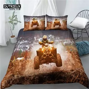 Home Living Luxury 3D Off Road Car Print 2/3Pcs Comfortable Duvet Cover PillowCase Bedding Sets Queen and King EU/US/AU Size EU single(135x200cm)