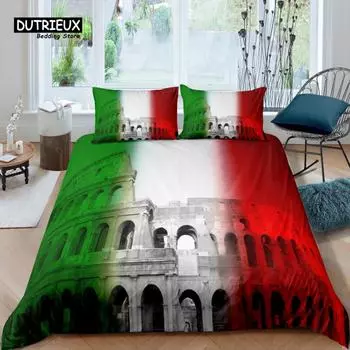 Home Living Luxury 3D Rome Italy Bedding Set Duvet Cover Pillowcase Kids Bedding Set Queen and King EU/US/AU/UK Size US Queen(228x228cm)
