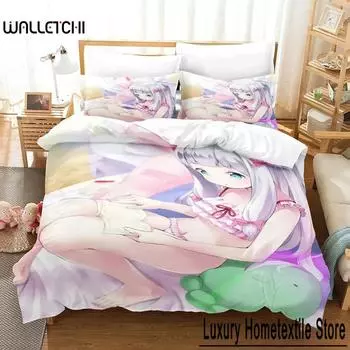 Home Living Luxury Sagiri Izumi Bedding Set Cartoon Anime three-piece set Adult Kid Bedroom Duvet cover Sets 3D Kawaii Girls 70x133cm 2pcs