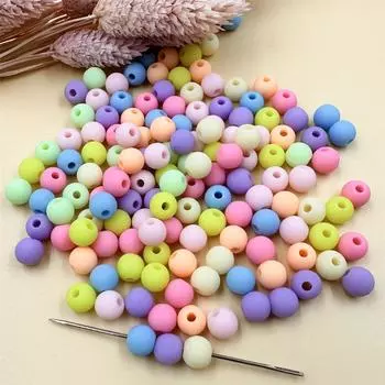 Home Party Supplies 8-16mm Loose Beads Jewelry Accessories Solid Color Acrylic Round DIY Materials Fashion Bracelet Necklace Making 150-15Pcs 16mm/15Pcs жёлтый