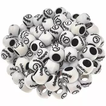 Home Party Supplies Acrylic Bead TikTok Beads 20pcs/bag Jewelry Making Fashion Big Hole For Necklace Bracelet Round Crafts 1